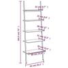 VidaXL 5-Tier Leaning Bookshelf Black 64x34x185.5 Cm 336378