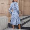 Spring Autumn Women's French Country Style Long Sleeve Dress European American Cross-border Fashion Dress