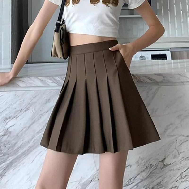

Летняя плиссированная юбка с карманами Маленькая эластичная высокая талия Эластичная А-силуэта Короткая юбка Женская облегающая юбка 3XL