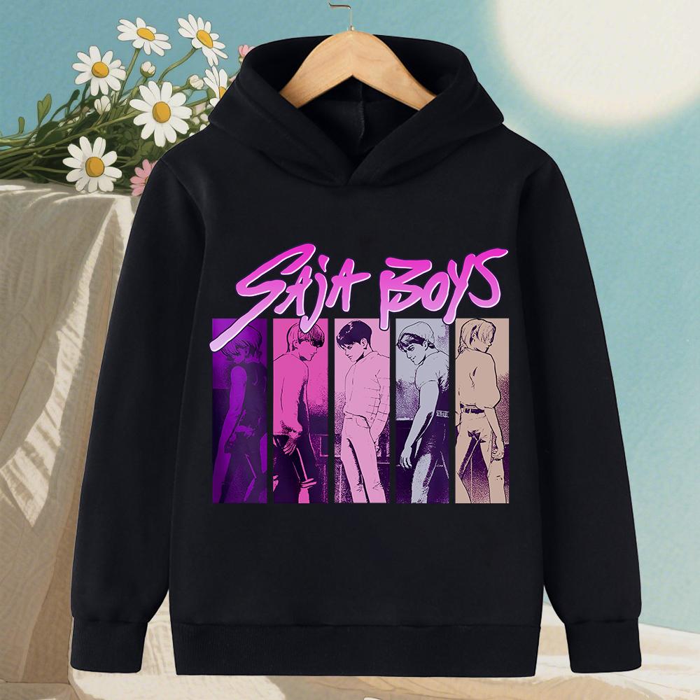 

K-pop Охотник на демонов Саджа Мальчики Мультяшные Девочки Мальчик Толстовка с капюшоном Теплая Детская Корейская волна Мода Повседневные Топы Повседневная одежда 150 cm