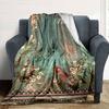 Vintage Floral Design Home Customize Your Name Blankets Soft And Cozy Lightweight For Year Round Use Perfect For Picnics Sofa Office Bed Living Room
