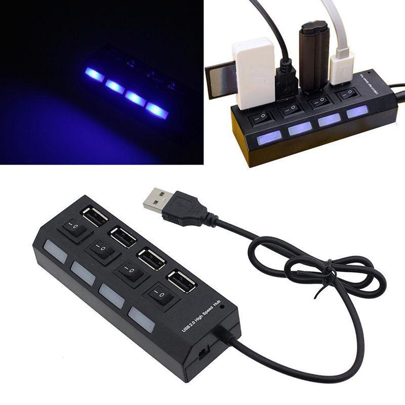 Black Led 4 Port Usb 2.0 Hub With Premium Quality Craftsmanship And Timeless Design