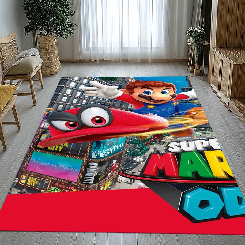 Retro M-Mario Bros Game Cartoon Living Room Non-Slip Area Rug Soft Carpet for Bedroom Kids Playroom Sofa,Home Decor Doormat Gift
