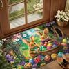 VIKAMA Forest Easter Rabbit Easter Egg Pattern Printed Door Mat For Holiday Decoration Home Entrance Door Mat Home Decor