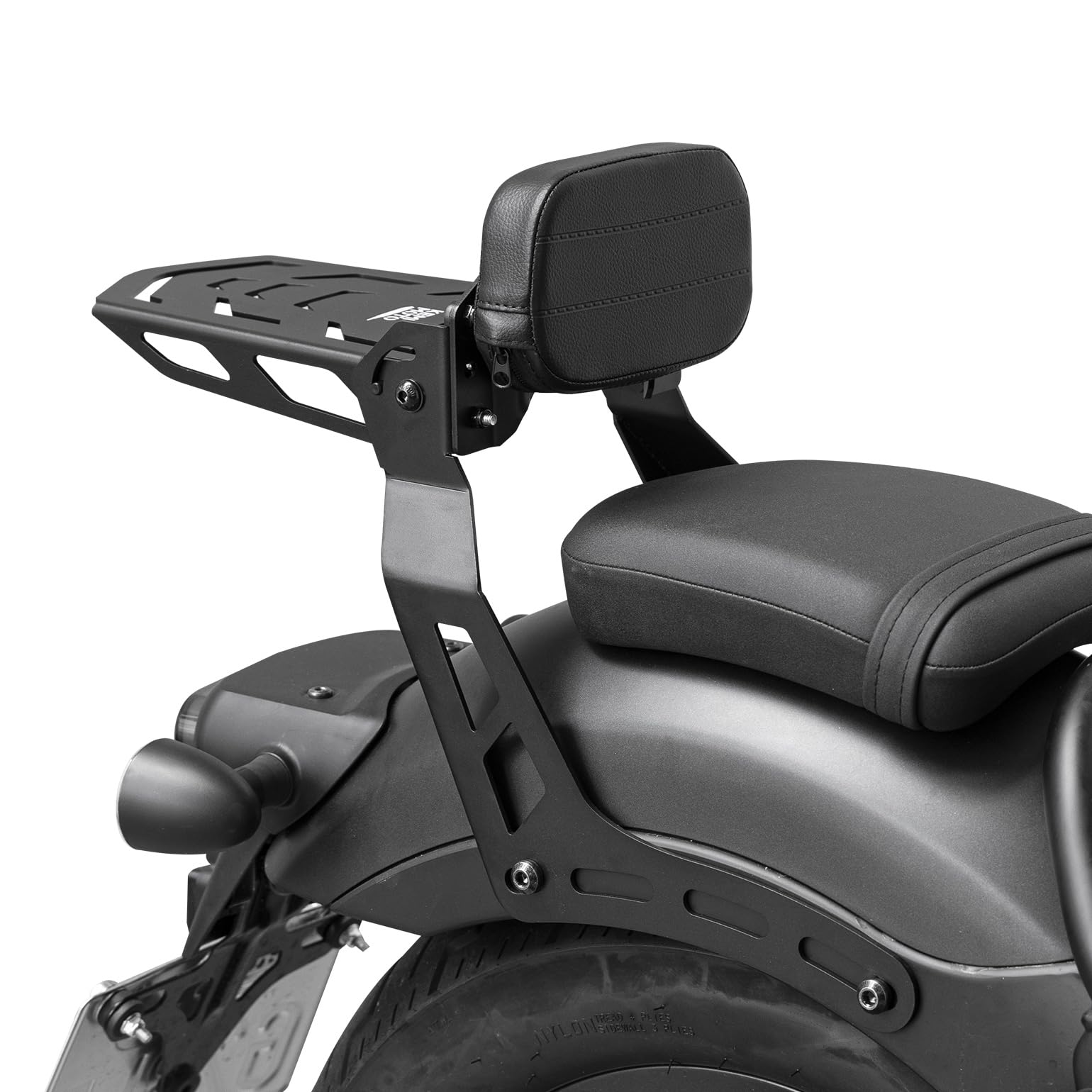 

KEMIMOTO Motorcycle Rear Carrier with Backrest for Rebel 250 and Rebel Adjustable Height Carries Rebel Motorcycle Rebel Accessories 500, Backrest,