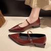 Fashion Woman Fashion Pointy Mary Jane Shoes 2025 Spring New Elegant Pumps Female Sexy Pointed Toe High Heels Thick Heel Party Shoes