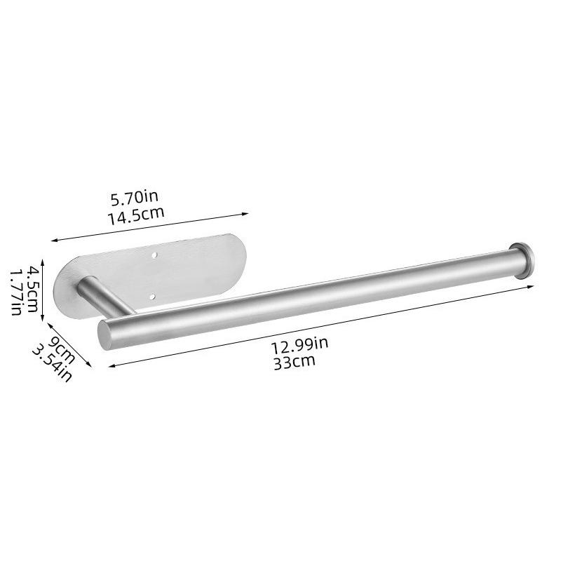 Self Adhesive Toilet Paper Towel Holder Punch-free Roll Paper Holder Kitchen Hook Storage Holder Stainless Steel Wall Mount