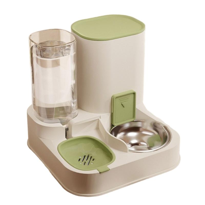 Cats Feeders and Water Dispenser 2 in 1 Pet Automatic Water Dispenser Pet Food Storage for Small Dog Puppy Cats