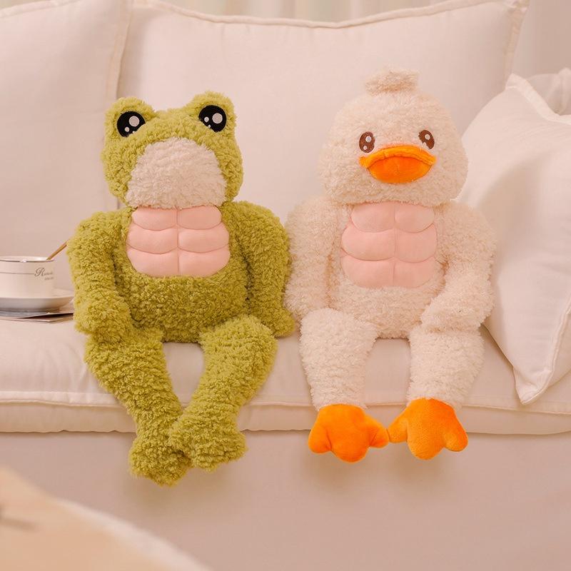 Muscle Frog Duck Plush Toy Fitness Stuffed Doll Gift For All Ages