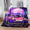 Neon Japanische Kunst Miata Auto Bedruckte Flanelldecke Leicht Warm Plüsch Bett Sofa Stuhl Decke
