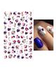 Autocollants 3D pour Nail Art, lignes ondulées abstraites colorées, décalcomanies à fleurs et feuilles florales, décoration d'ongles
