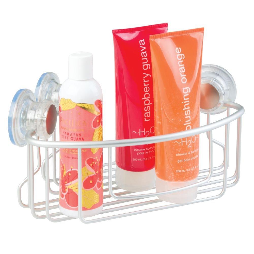 InterDesign Shower Rack for Suction 20710EJ Bath, Bathroom, Rust-Resistant Aluminum, Cup, Metro, Silver,
