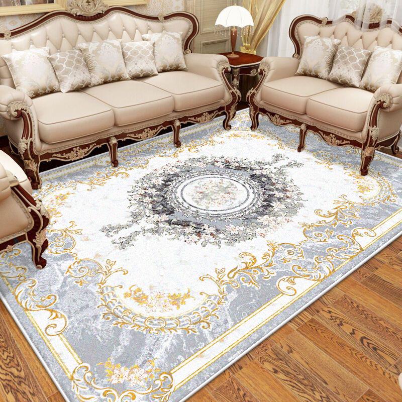 Golden Carpet for Living Room European Luxury Home Decor Rugs Bedroom Bedside Rug Non-slip Washable Lounge Sofa Coffee Table Mat