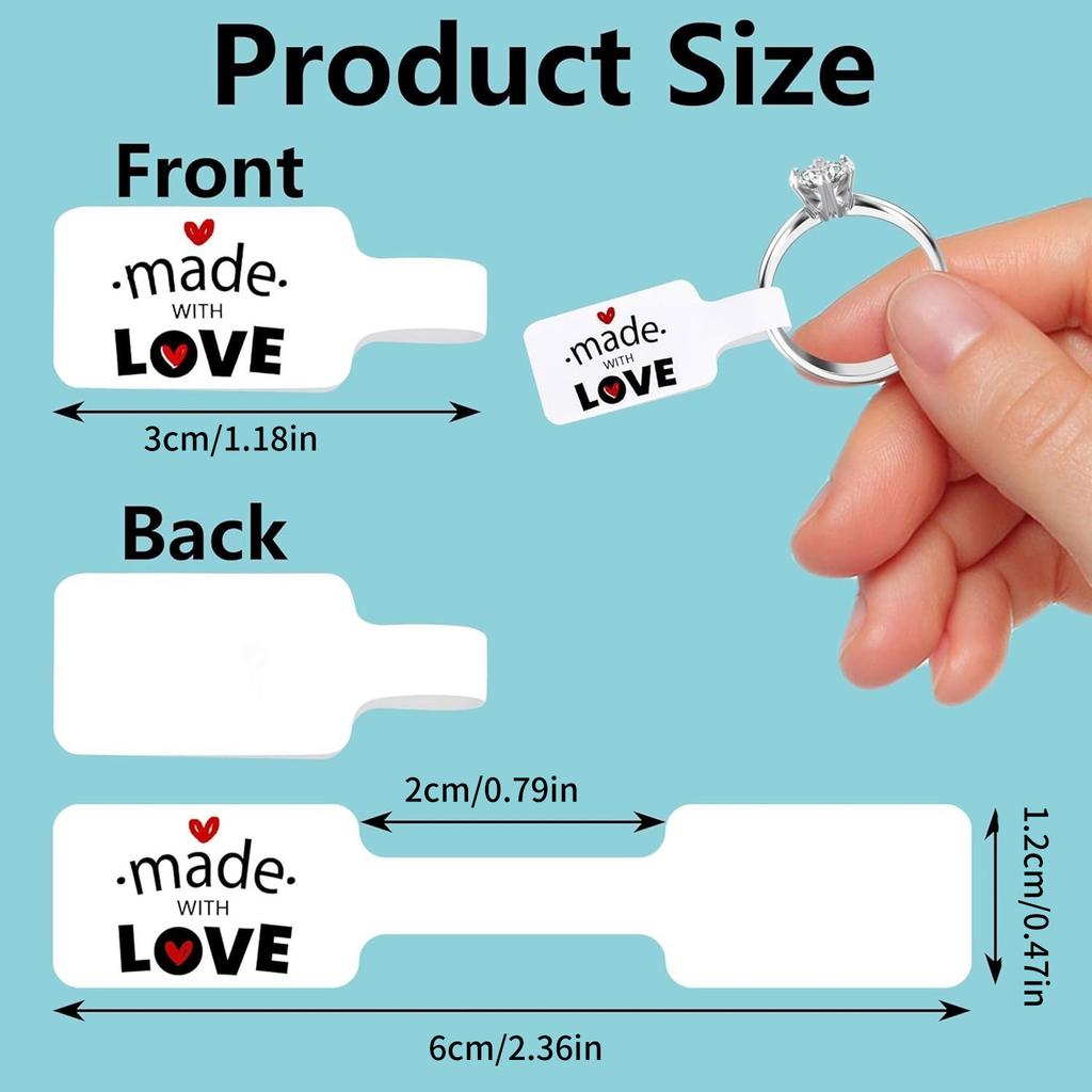 Packung mit 500 selbstklebenden Schmuck-Preisetiketten, beschreibbare Blanko-Aufkleber für handgefertigte Ausstellungen und Einzelhandel