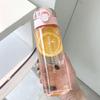 Transparent Water Bottle with Scale, Sports Leakproof and BPA-free Plastic Water Bottle, Reusable, Suitable for Travel Gym