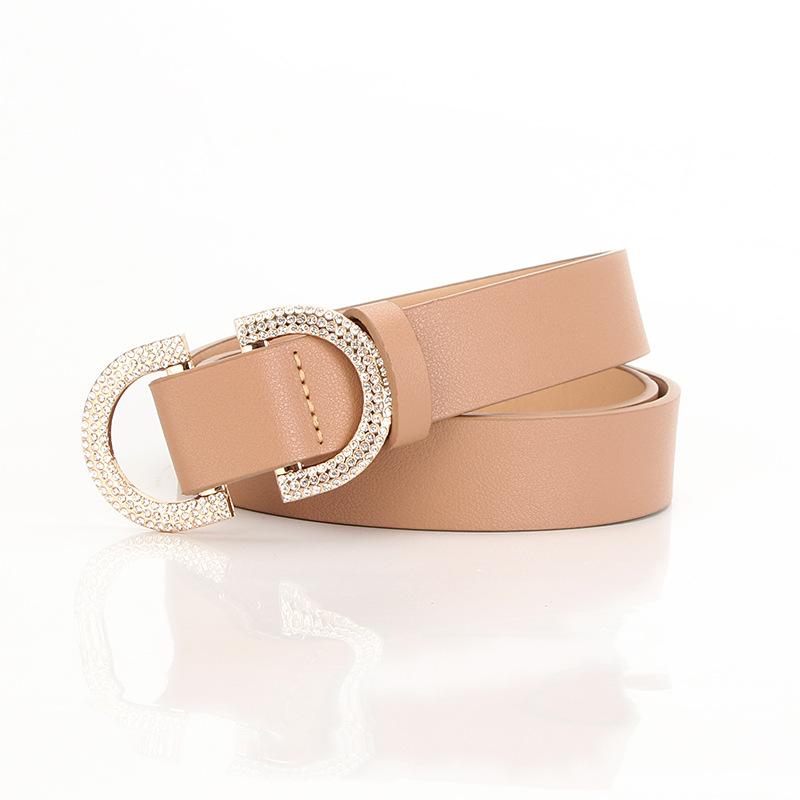 New women s belt double D-day buckle girls fashion rhinestone decorative belt dress with jeans belt хаки