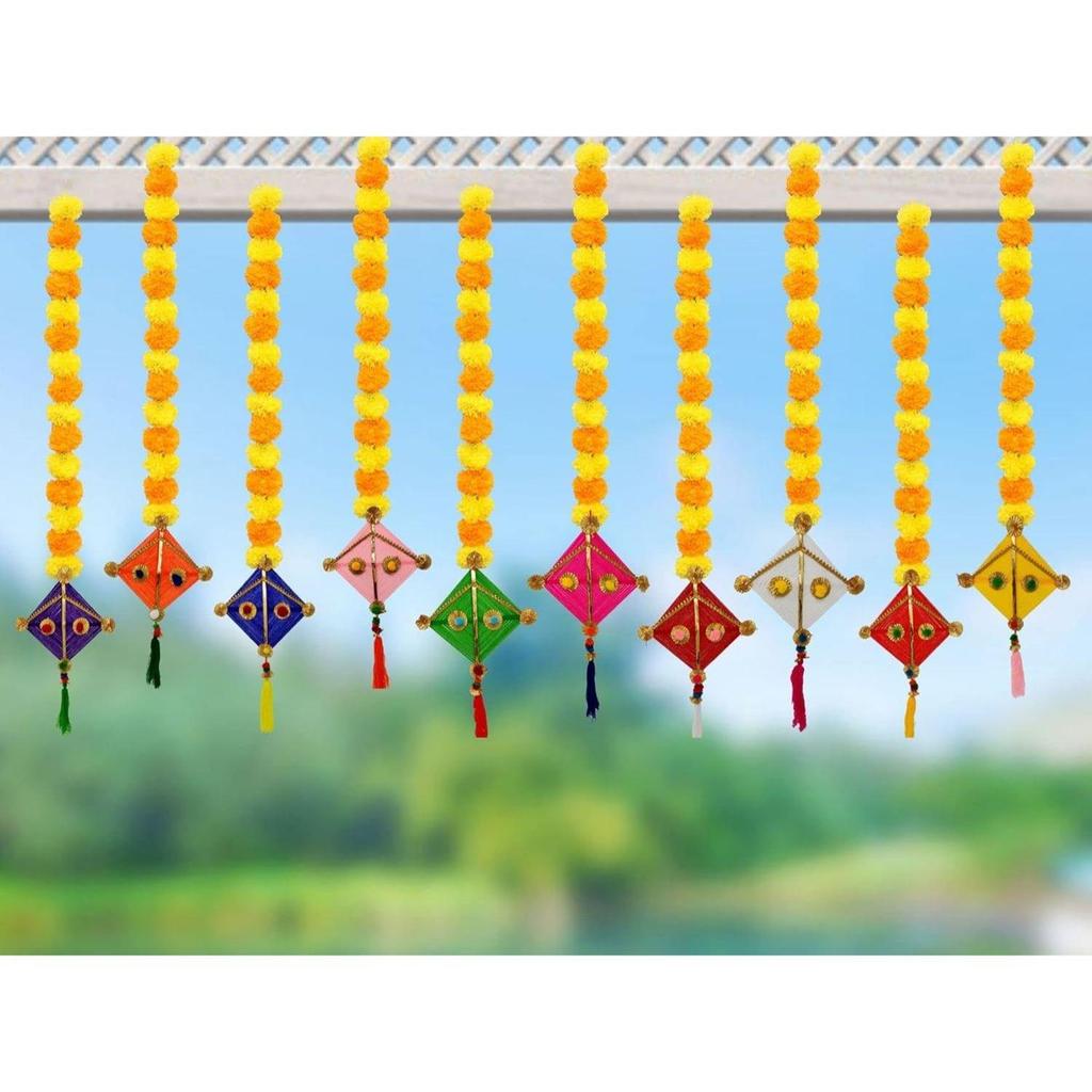 Ručně vyráběné umělé aksamitníky nadýchané květy barevný vlněný drak k zavěšení (Výška cca 42 palců) (10)