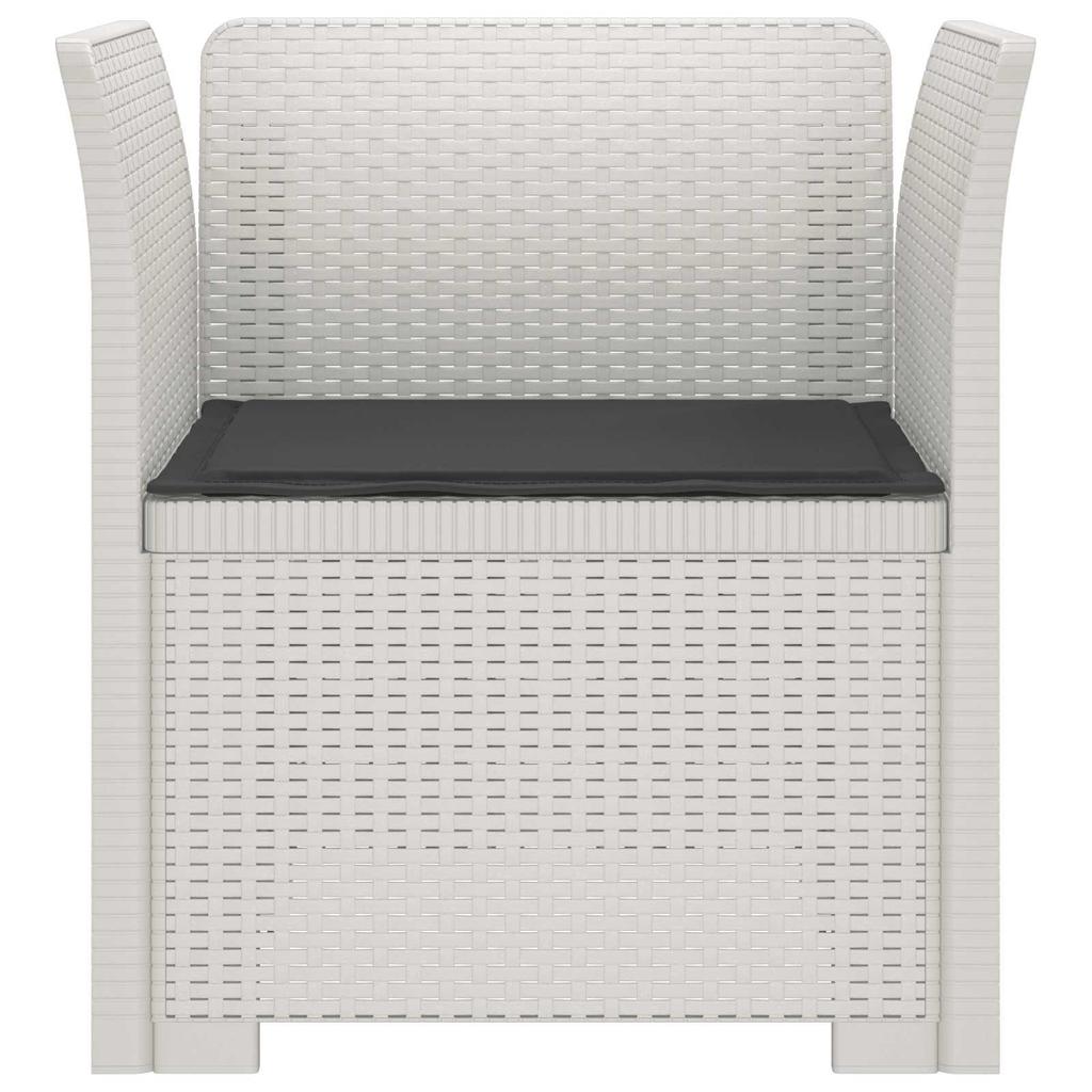 1 Seater Armchair with Cushion Rattan Look PP White