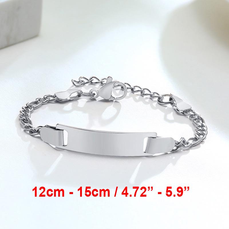 Vnox Custom Personalize Girls Name Baby Bracelet, Anti Allergy Stainless Steel Chain Adjustable, Baptism Gifts To Girls Boys