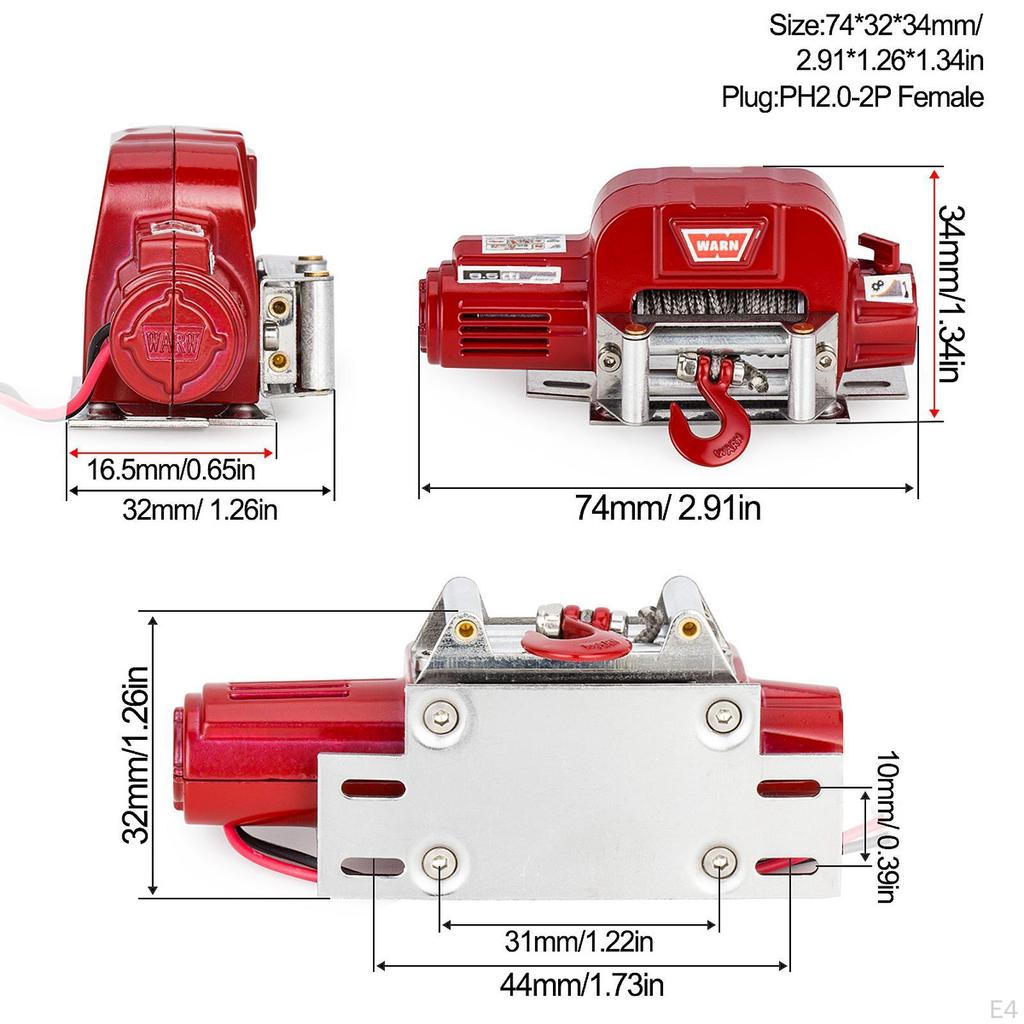 Metal RC Crawler Winch Spare for 1/10 Trucks Car Model DIY Accs