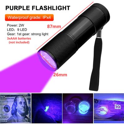 365/395nm Mini LED Flashlight Ultraviolet UV Portability Lamp Urine Stains Detector Light