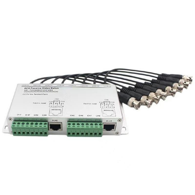 Economical 8CH Passive Video Balun Transceiver for CCTV Systems for HDCVI TVIAHD Cameras Efficient Signal Transfer