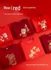 Women's 2026 Year of the Horse Red Round Neck Fleece-Lined Hoodie - Loose Fit, Autumn/Winter Edition