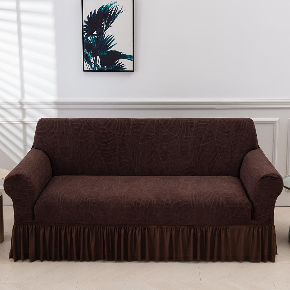 Jacquard Sofa Slipcover with Skirt Stretch Sofa Cover for Living Room Couch Covers Easy Fitted Washable Furniture Protector 1pc