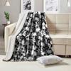 Superweiche Flanell-Fleece-Kuscheldecke, Leichte Sherpa-Decken, Bequeme Bettüberwürfe, 3D-bedruckte Decke (Retro-Totenschädel)