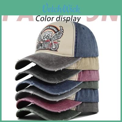 Vintage Route66 Baseball Cap Retro Print Duck Tongue Hat Motorcycle Truck Cap Men Sun Hat