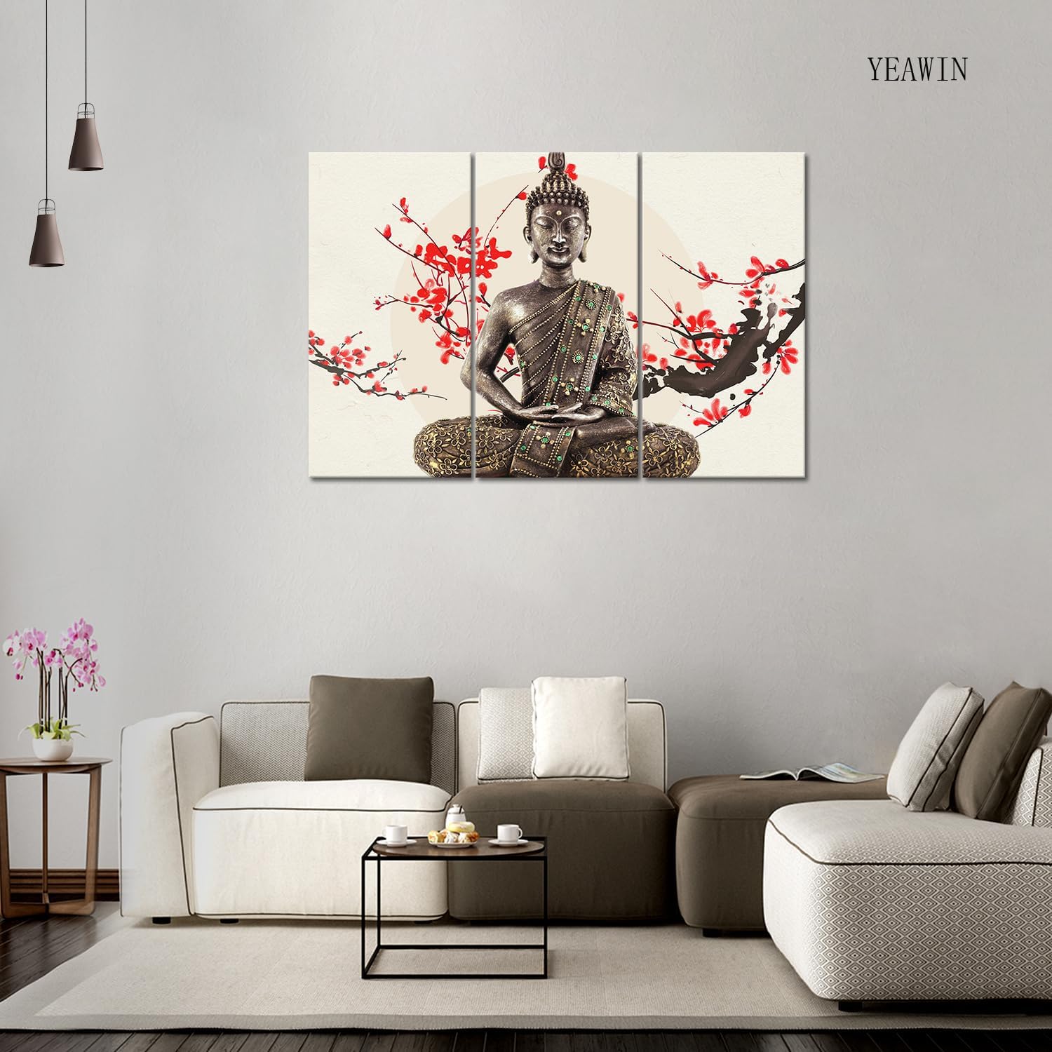 

Buddha Wall Art The Picture Art Prints On Canvas 3 Panels Modern Artwork The Canvas for Home Living Dining Room Kitchen No Frame 3PC-20*40cm No Frame
