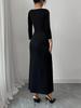 Women's Black & White Patchwork Slim-Fit Long Skirt Dress