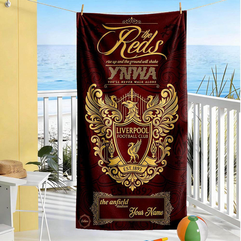 Liverpool Team Customize Text Beach Towel Soft Durable Quickdry