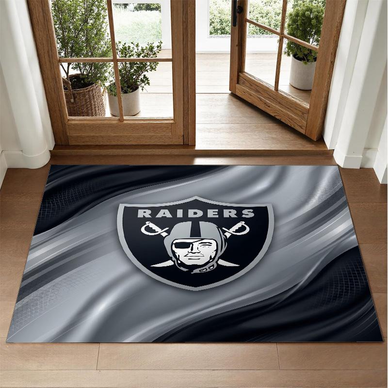 Las Vegas Raiders Design Crystal Velvet Rug Soft Decorative Mat for Bedroom Entrance