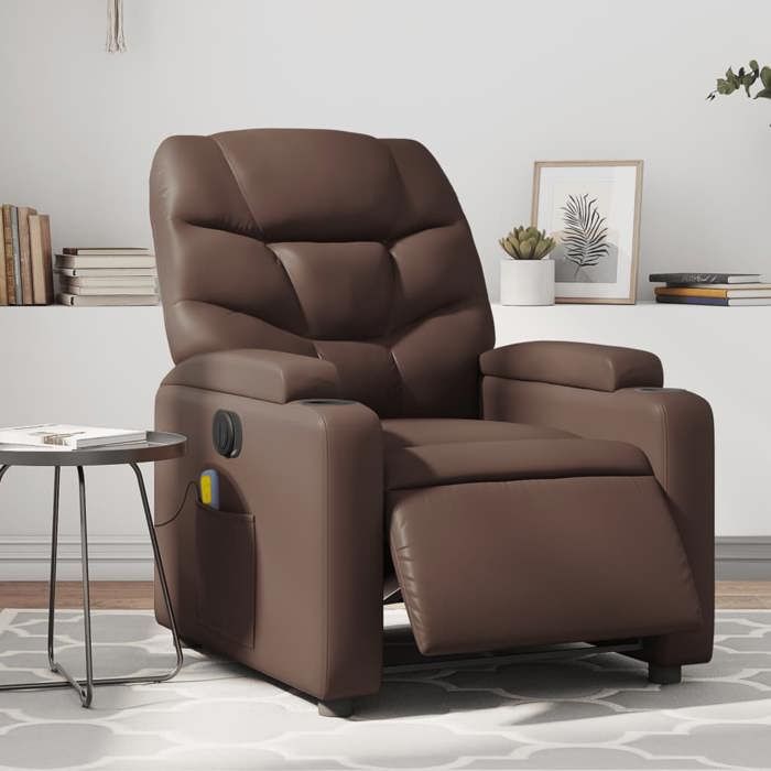 VidaXL Fauteuil de Massage Inclinable Électrique, Chaise de Relaxation avec Dossier et Repose-pied Réglables, Siège de 3204653