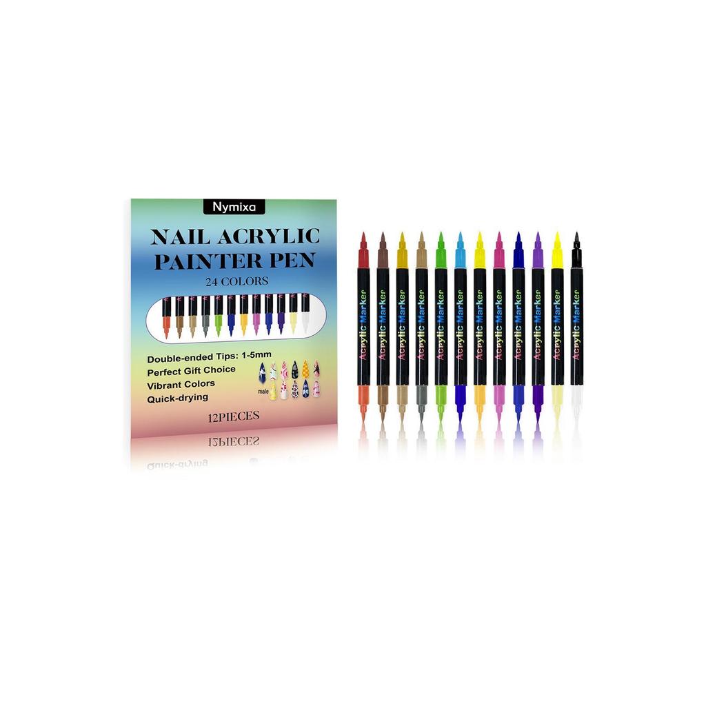 Nymixa Dual-Ended Nail Art Pen Set: Multi-Color, Easy-to-Use, Vibrant Colors for DIY Nail Art