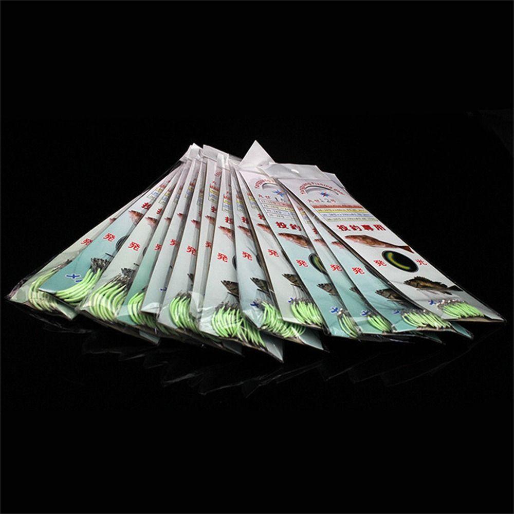 with Fishing Line Glow Hook High Carbon Steel Fishing Hook with Line  Fresh&Saltwater
