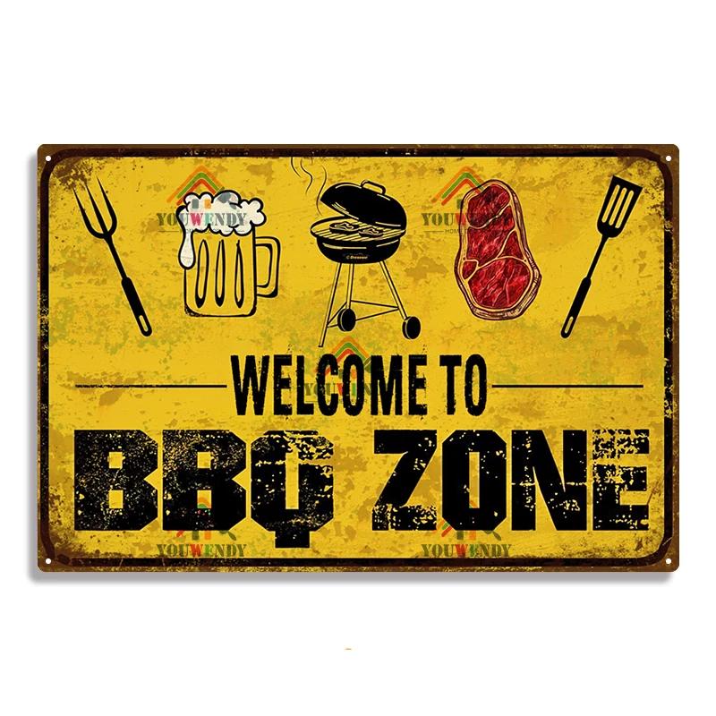 Retro DAD'S BBQ Metal Tin Signs, Decorative Plaque, Wall Decor for Barbecue, Bar, Pub, Kitchen, Party Zone, Vintage Metal Plate