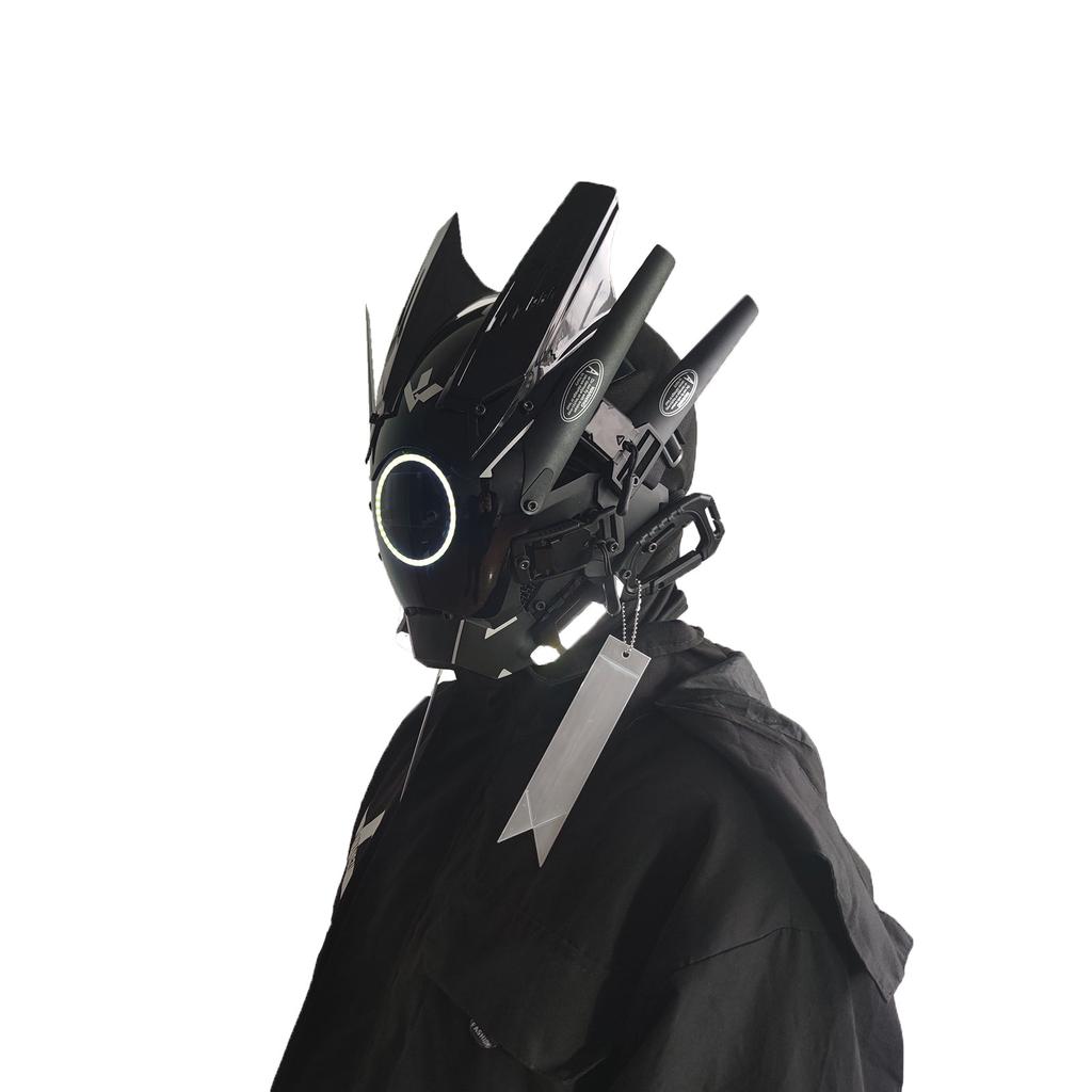 Jaupto Punk Mask Helmet Cosplay For Men, Futuristic Punk Techwear, Halloween Cosplay Fit Party Music Festival Accessories