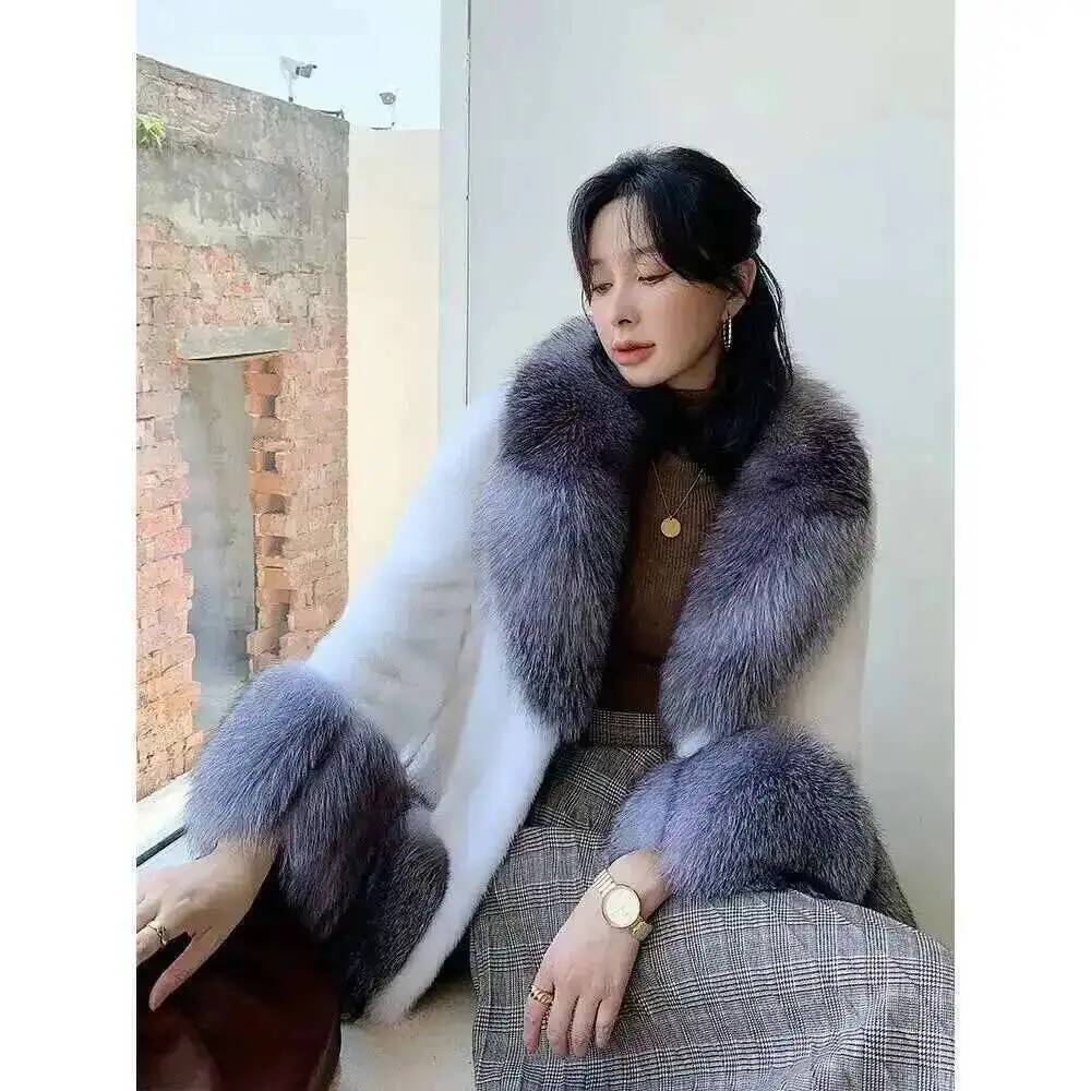 Natural Real Fox Fur Collar Cuff Set Winter Women Warm Scarf Genuine Fur Trimming For Parka Coat Hood Luxury Fluffy Decor Shawl