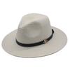 Classic Cowboy Jazz Straw Hat Wide Brim Summer Beach Sun Protection Casual Fedora Cap Panama