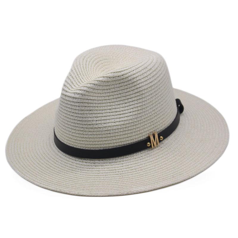 Classic Cowboy Jazz Straw Hat Wide Brim Summer Beach Sun Protection Casual Fedora Cap Panama