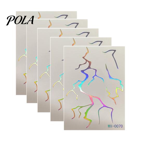 5 Sheets Holographic Lightning Tattoos, Waterproof Flash Temporary Stickers, Full Color Body Art for Festival Party Sale Goods
