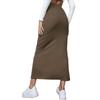 Falda de Mujer, Falda Larga con Abertura, Falda Ajustada de Color Sólido