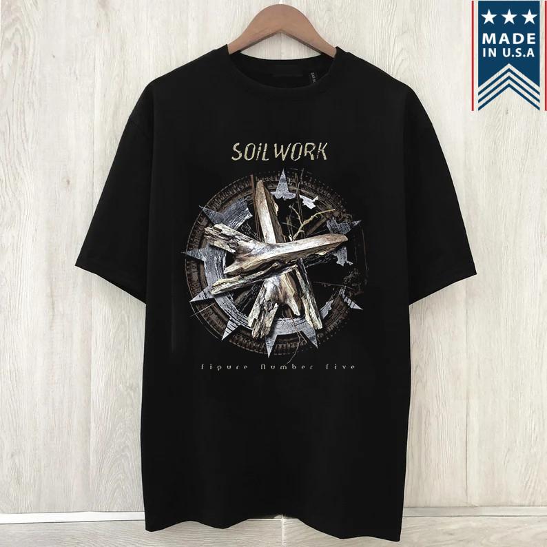 Футболка унисекс Soilwork Band FIGURE NUMBER FIVE Черный Хлопок Полный Размер S-5XL M