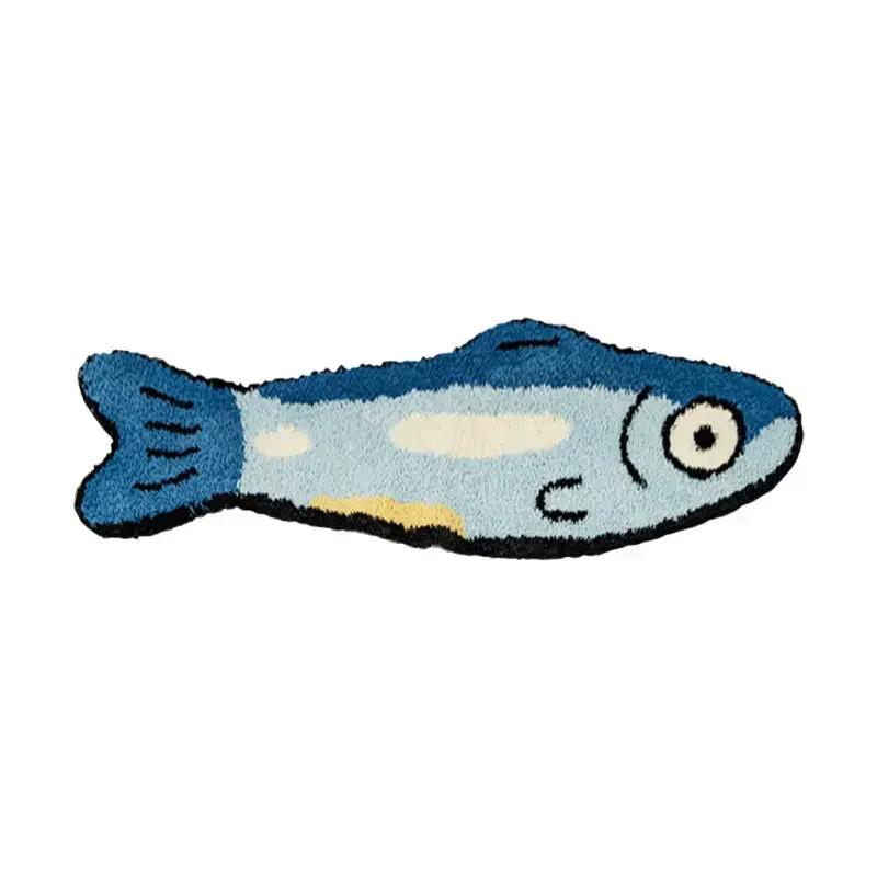 Creative Salted Fish Rug Warmth-Retaining, Non-Slip Entrance Hallway Doormat Bedside Rug for Bedroom Home Decor
