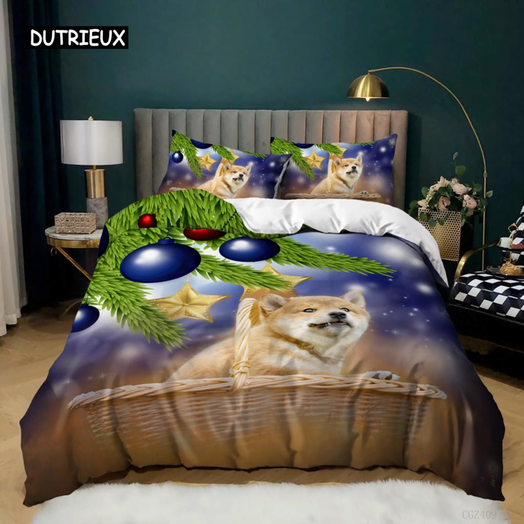 

Dog Bedspread Cover Collection DJ Puppy Sleep Bedding Collection Gentle Charming Dog Design Comforter Cover Fine Microfiber Full Size Queen Dimension EU single(135x200cm)