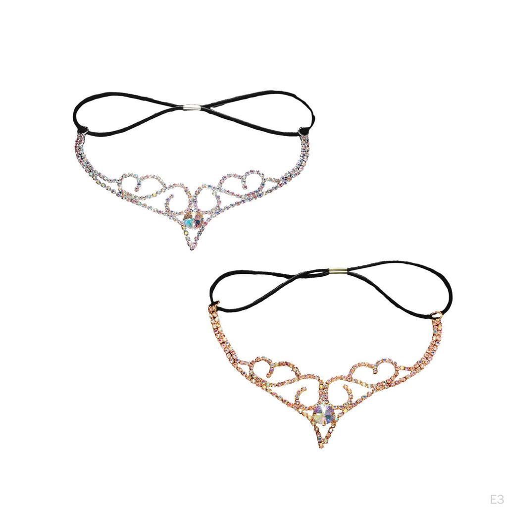 Elegant Rhinestone Forehead Chain for Women - Boho Hair Accessory Prom and Festivals
