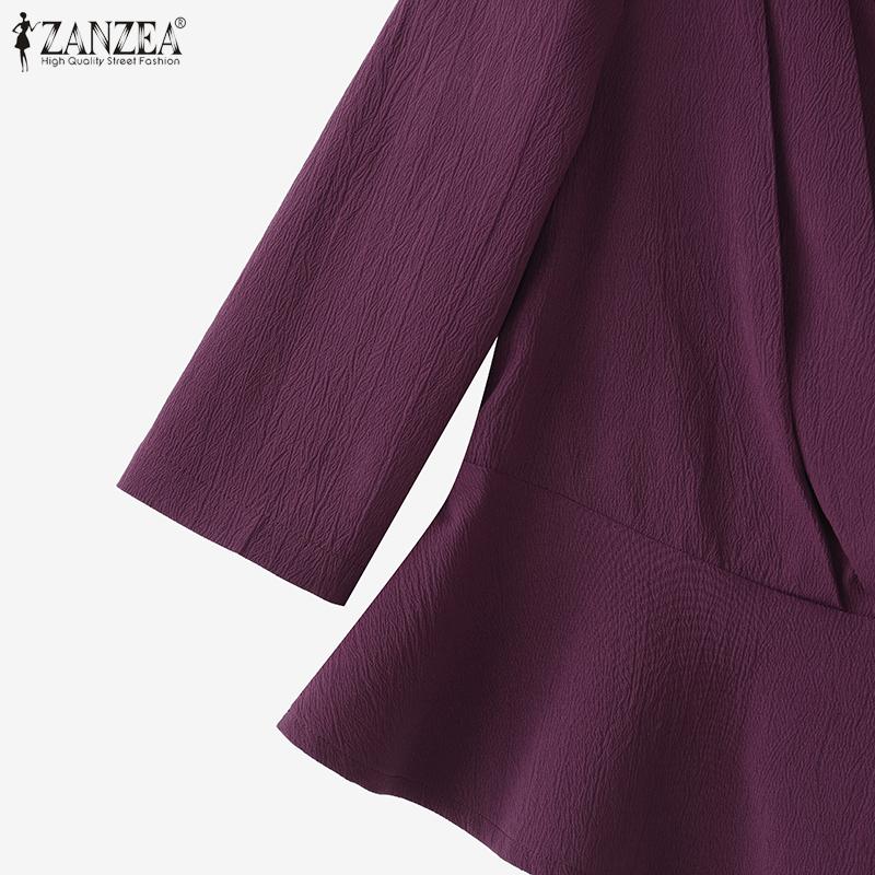 ZANZEA Bluză Casual de Vară pentru Femei cu Design la Talie și Mâneci Scurte