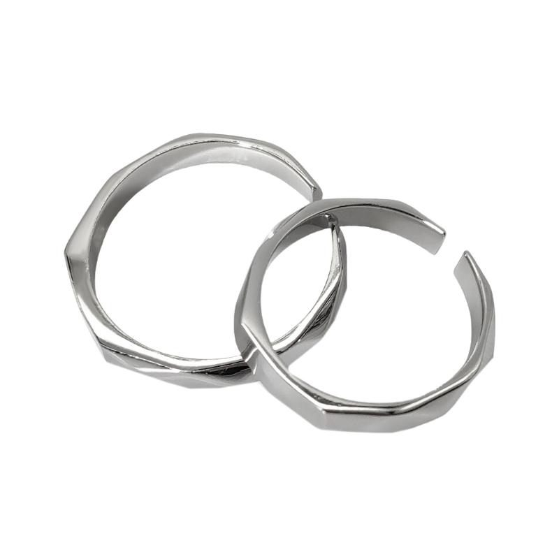 Adjustable Sterling Silver Couple Rings Light Shaped Secret Projection Rings Fashionable Finger Rings for Men and Women